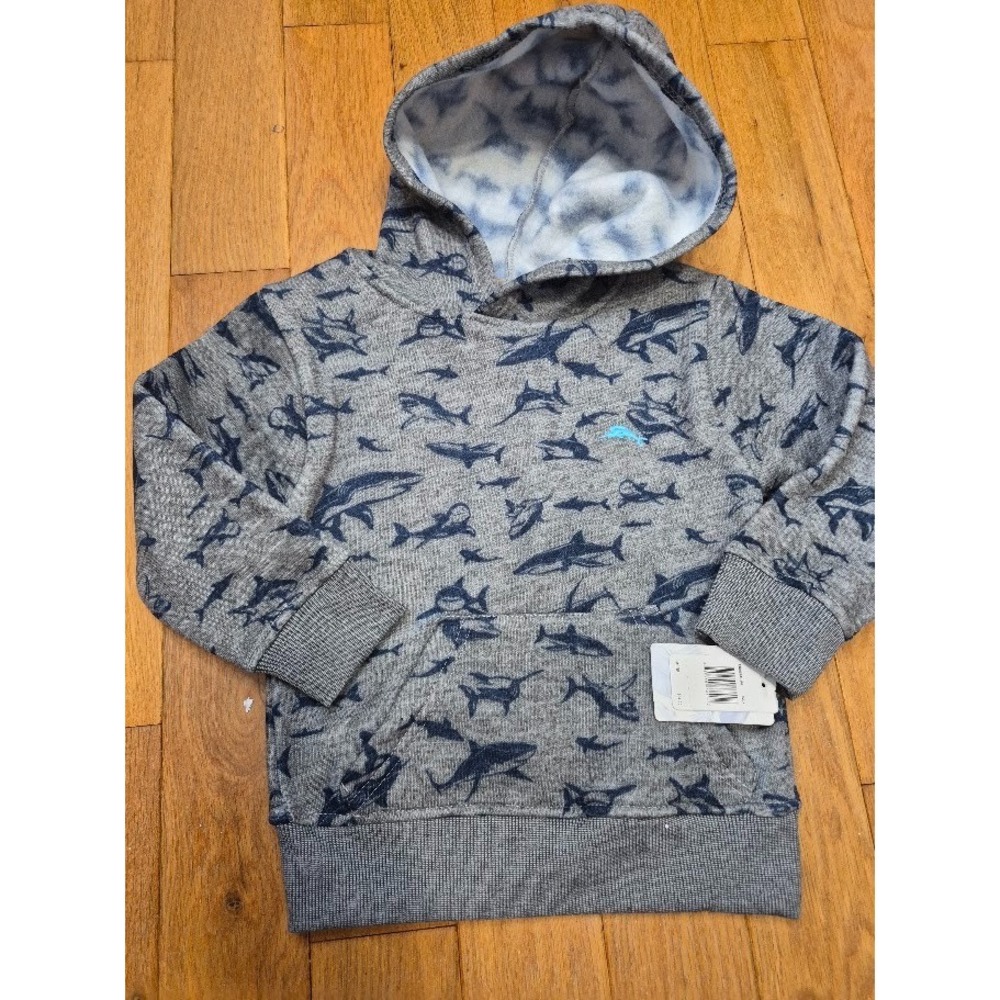 Tommy Bahama Kids Shark Hoodie Size 4 Grey NEW